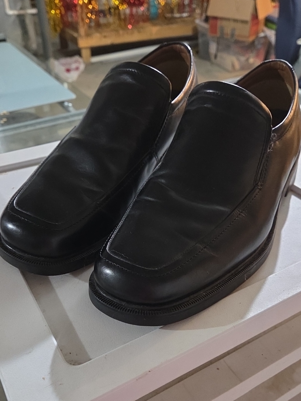 George Black Slip-On Leather Loafers for Men
